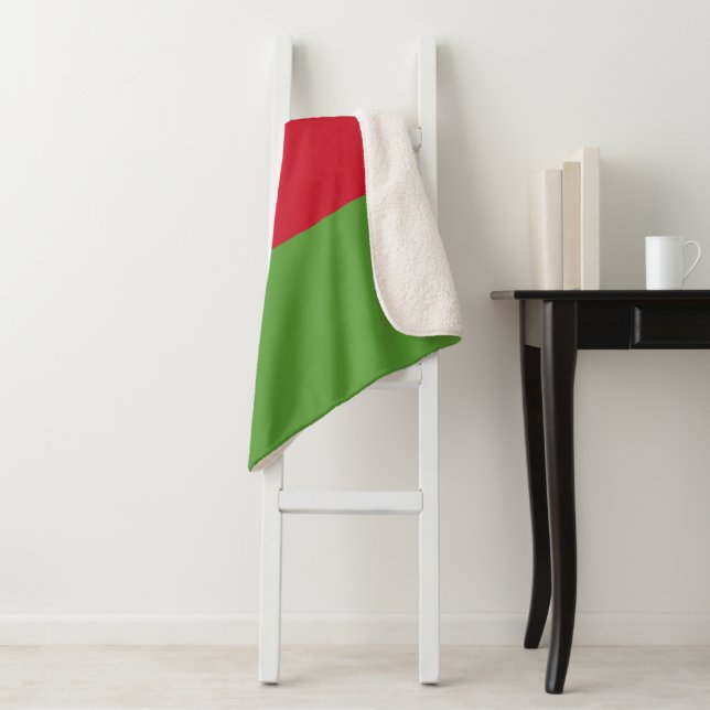 Malawi flag sherpa blanket (In Situ)