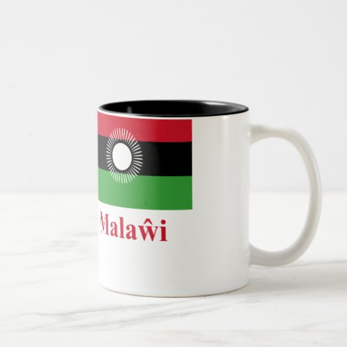 Malawi Flag with Name in Chewa Two_Tone Coffee Mug