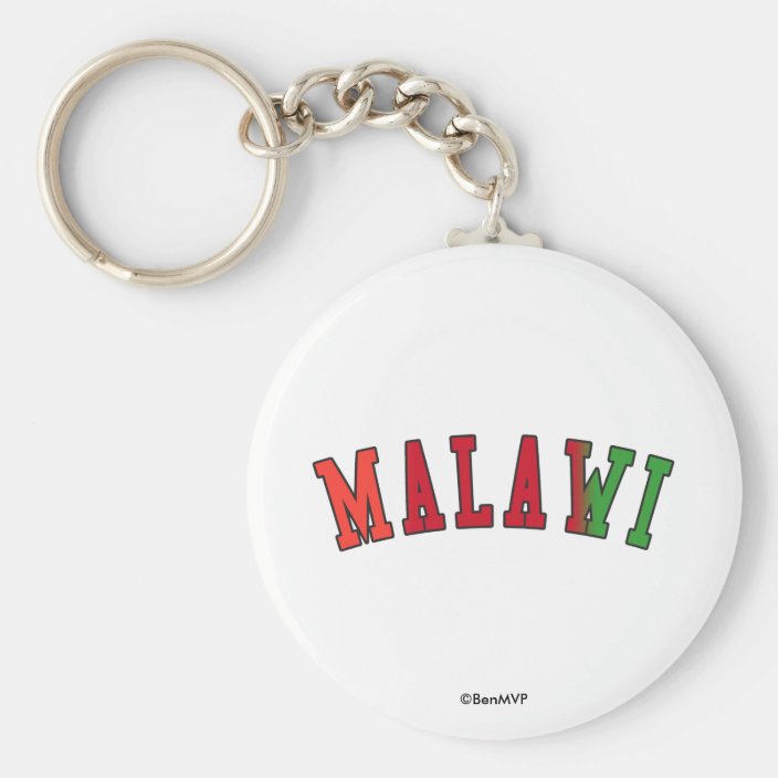 Malawi in National Flag Colors Keychain