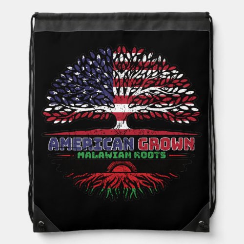 Malawi Malavian US American USA United States Tree Drawstring Bag