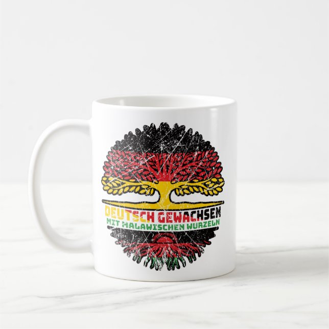 Malawi Malawisch Deutsch Germany Baum Wurzel Coffee Mug (Left)