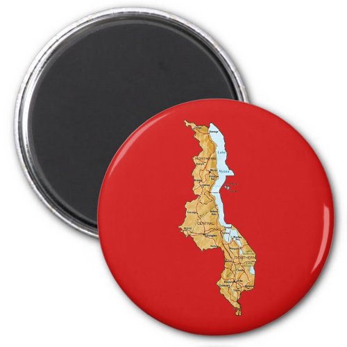 Malawi Map Magnet