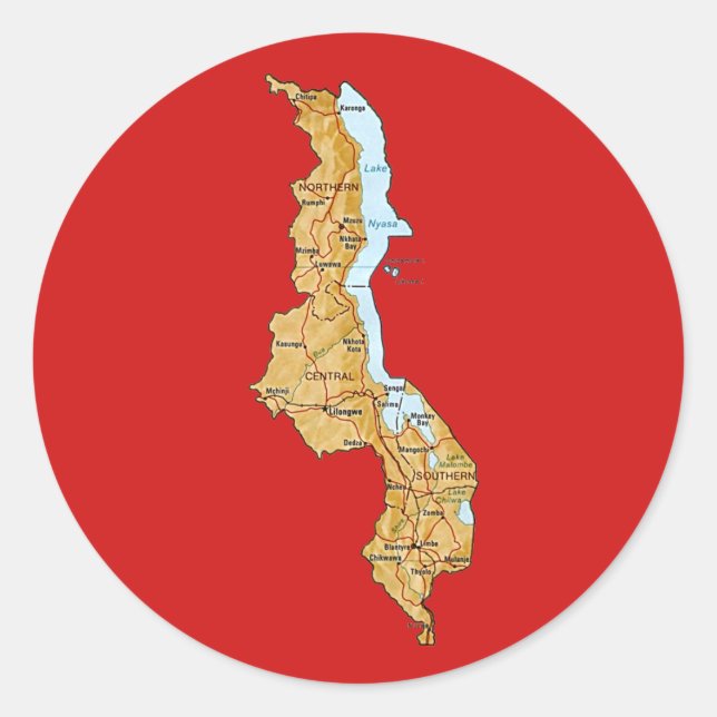 Malawi Map Sticker (Front)