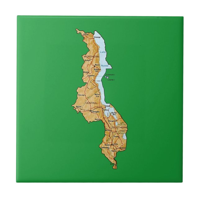 Malawi Map Tile (Front)