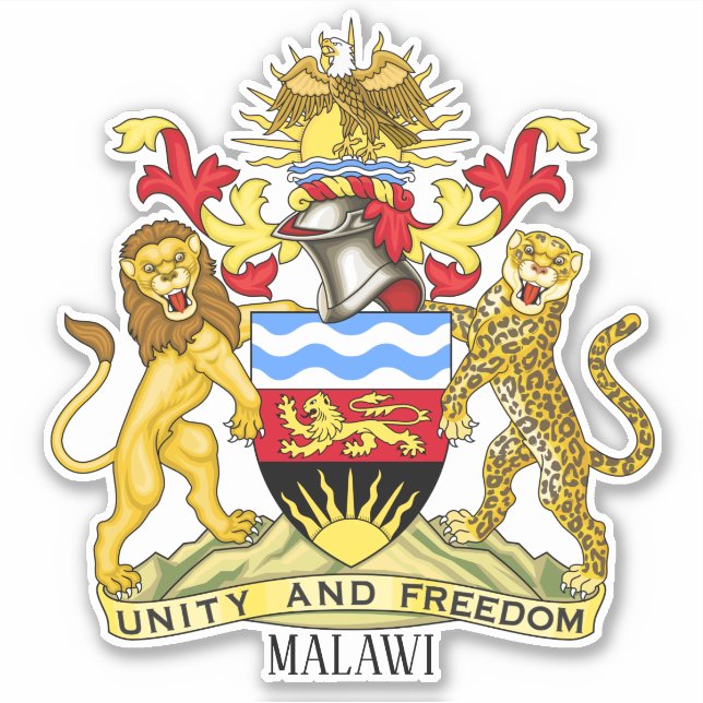 Malawi National Coat Of Arms Patriotic Sticker (Front)
