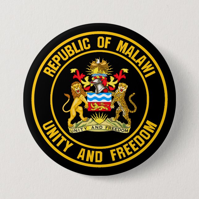 Malawi Round Emblem Button (Front)