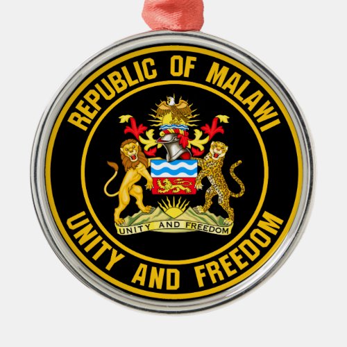 Malawi Round Emblem Metal Ornament