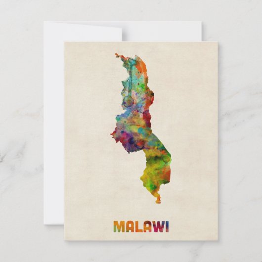 Malawi Watercolor Map (Front)