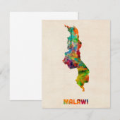 Malawi Watercolor Map (Front/Back)