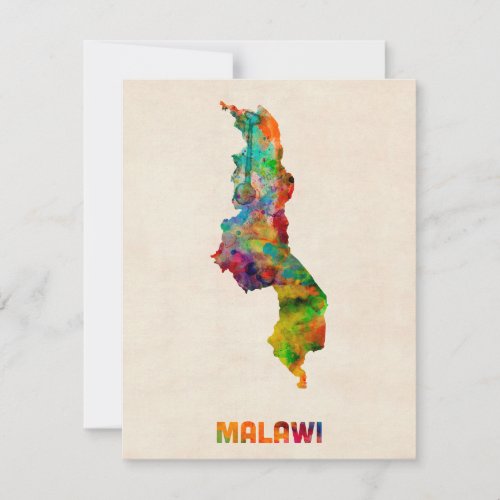 Malawi Watercolor Map