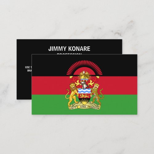 Malawian Flag  Coat of Arms Flag of Malawi Business Card