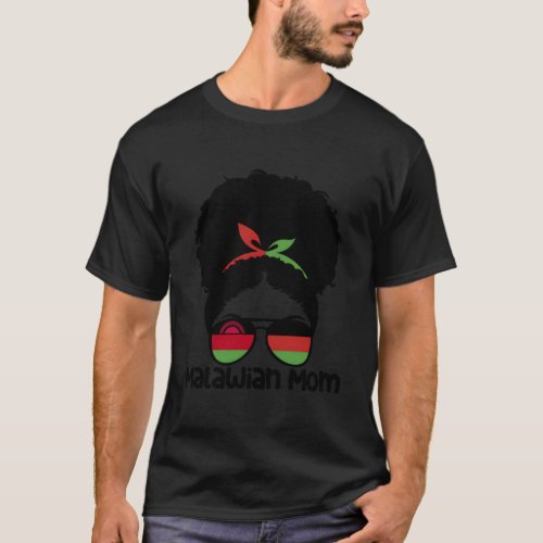 Malawian Mom Afro Hair Mothers Day Malawi Roots T_Shirt