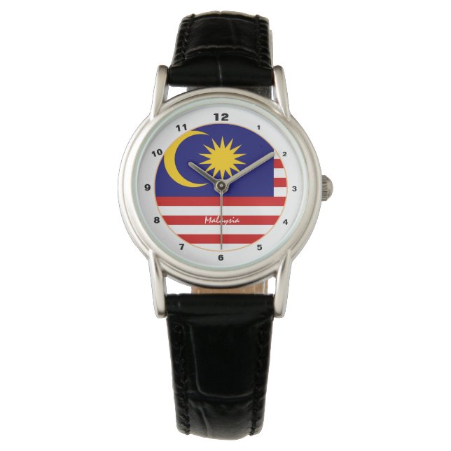 Malay Flag & Malaysia trendy fashion /design watch (Front)