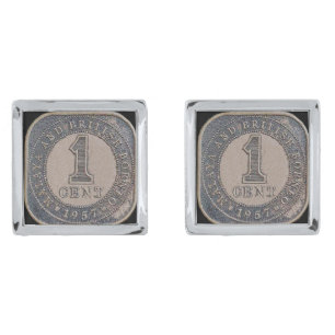 Malaya And British Borneo Silver Cufflinks