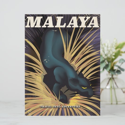 Malaya Vintage travel poster. (Standing Front)