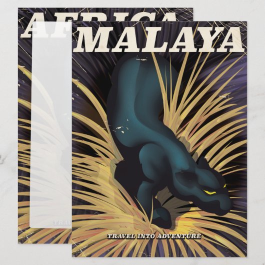 Malaya Vintage travel poster. (Front/Back)