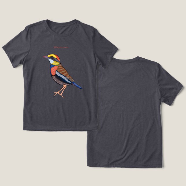 Malayan Banded Pitta Tri-Blend Shirt (Design Front & Back)