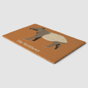 Malayan or Asian Tapir Personalized Fiber Doormat