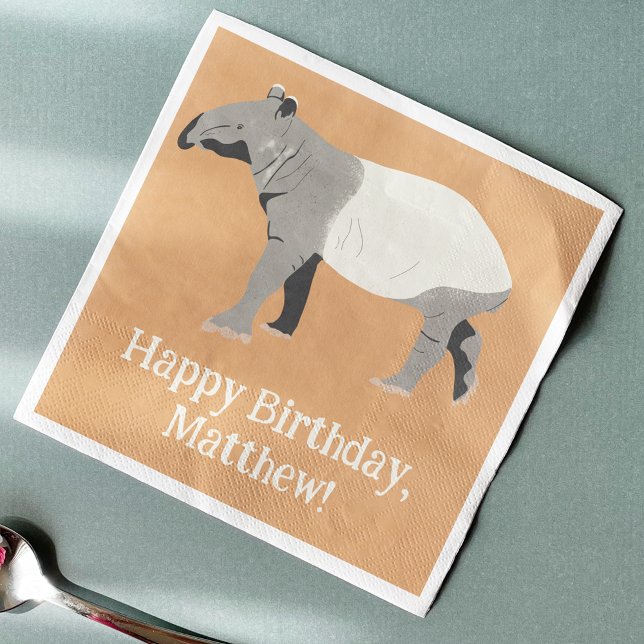 Malayan or Asian Tapir Personalized Party Napkins (Creator Uploaded)