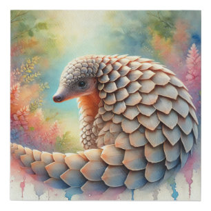 Malayan Pangolin 180924AREF134 - Watercolor Faux Canvas Print
