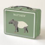 Malayan Tapir Animal Illustration Personalized Metal Lunch Box