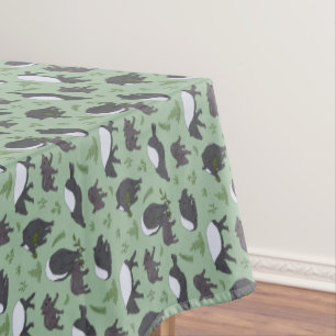 Malayan Tapir Green Jungle Zoo Party Tablecloth
