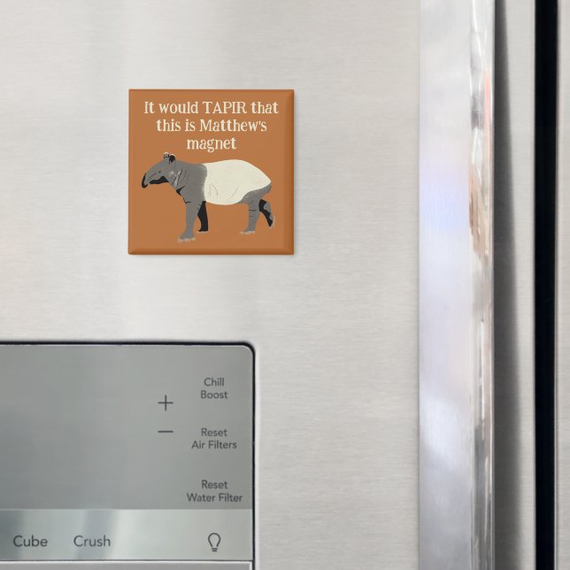 Malayan Tapir Illustration Custom Message Magnet (In Situ (Fridge))