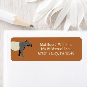 Malayan Tapir Return Address Label