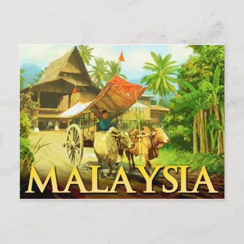 Malaysia _ Bullock Cart Postcard