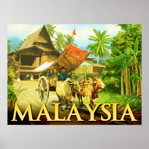 Malaysia _ Bullock Cart Poster