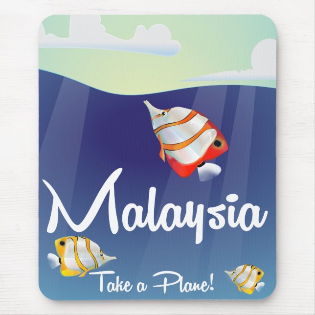 Malaysia Cartoon travel poster Mouse Pad (Front)