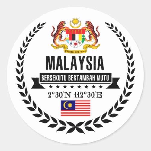 Malaysia Classic Round Sticker