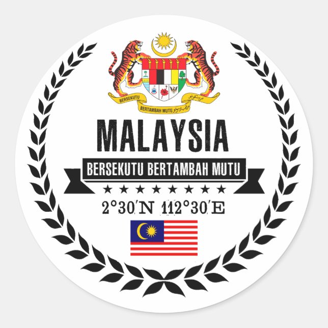 Malaysia Classic Round Sticker (Front)