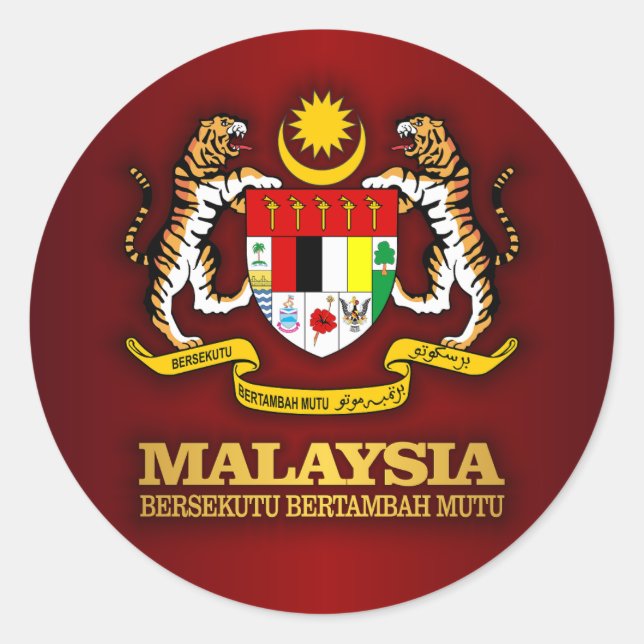 Malaysia COA Classic Round Sticker (Front)