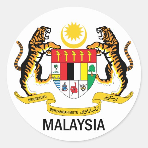 MALAYSIA _ emblemflagsymbolcoat of arms Classic Round Sticker