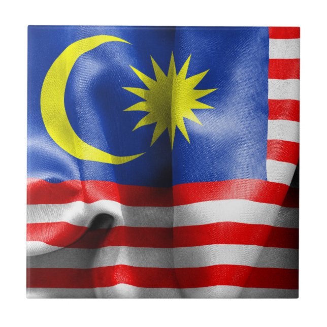 Malaysia Flag Ceramic Tile (Front)