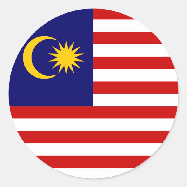 Malaysia Flag Classic Round Sticker (Front)
