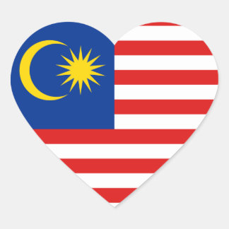 Malaysia Flag Heart Sticker