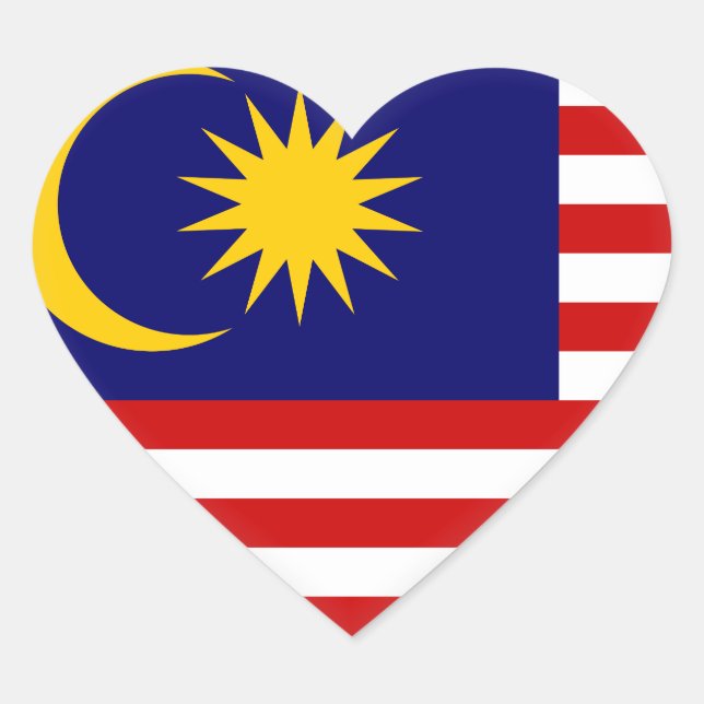 Malaysia Flag Heart Sticker (Front)