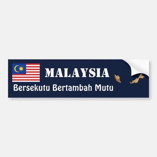 Malaysia Flag + Map Bumper Sticker (Front)