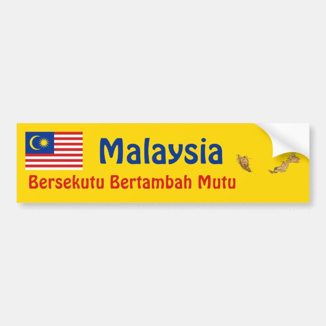 Malaysia Flag + Map Bumper Sticker (Front)