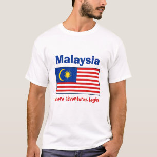 Malaysia Flag + Map + Text T-Shirt
