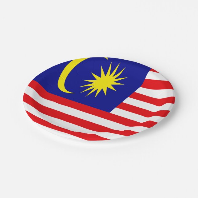 Malaysia flag paper plates (Angled)