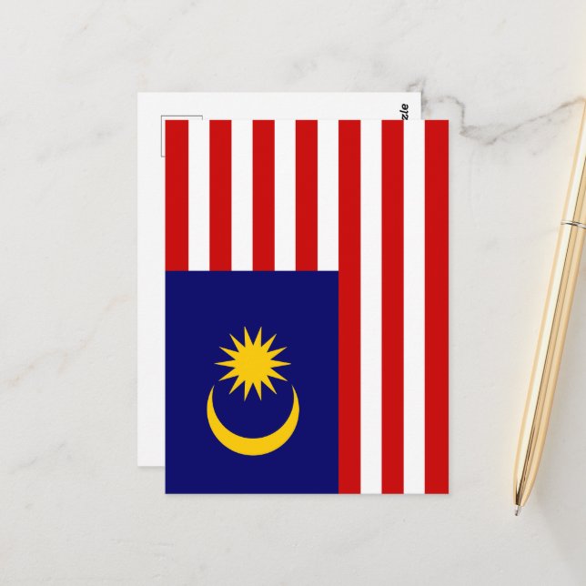 Malaysia flag postcard (Front/Back In Situ)