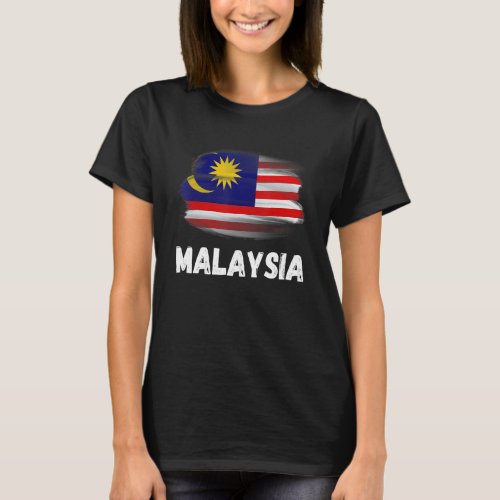 Malaysia Flag Pride Retro Malaysian Flag Family Ma T_Shirt