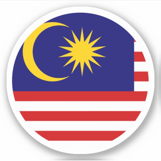 Malaysia Flag Round Sticker (Front)