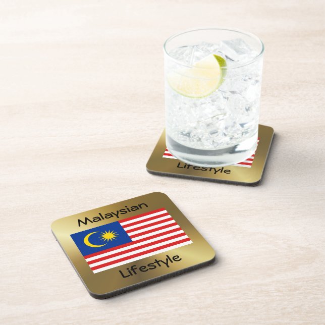 Malaysia Flag+Text Coaster (Right Side)