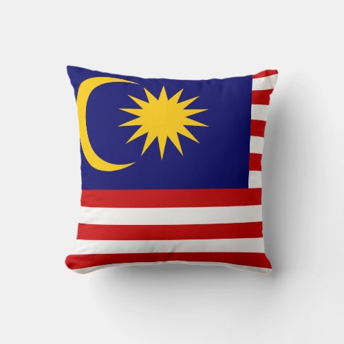 Malaysia Flag Throw Pillow