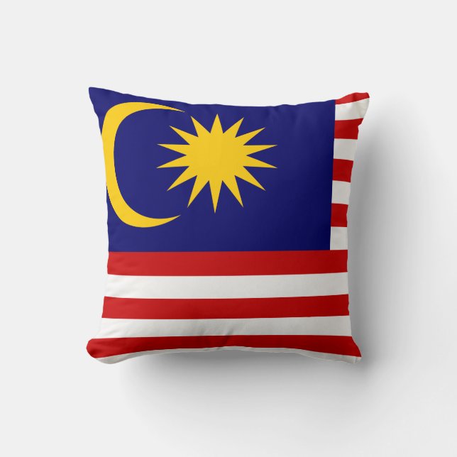 Malaysia Flag Throw Pillow (Front)