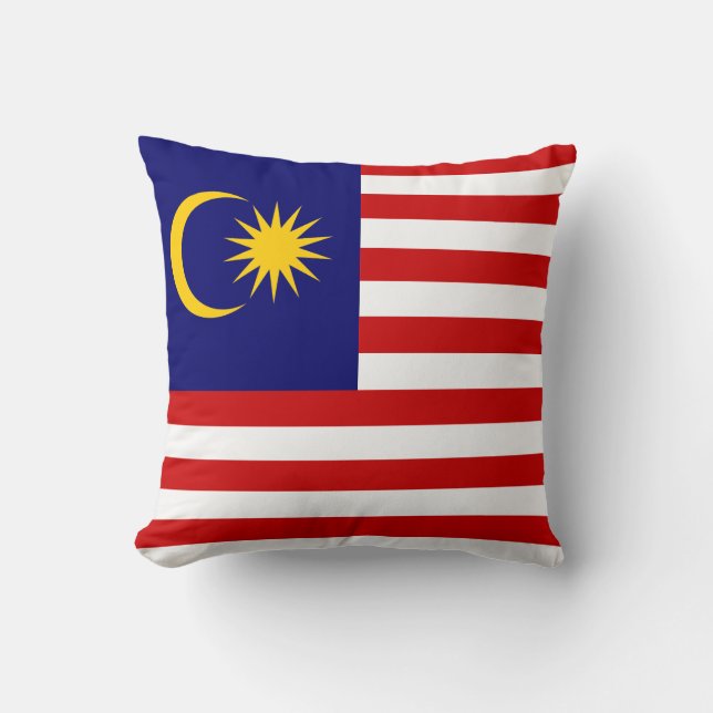 Malaysia Flag Throw Pillow (Front)